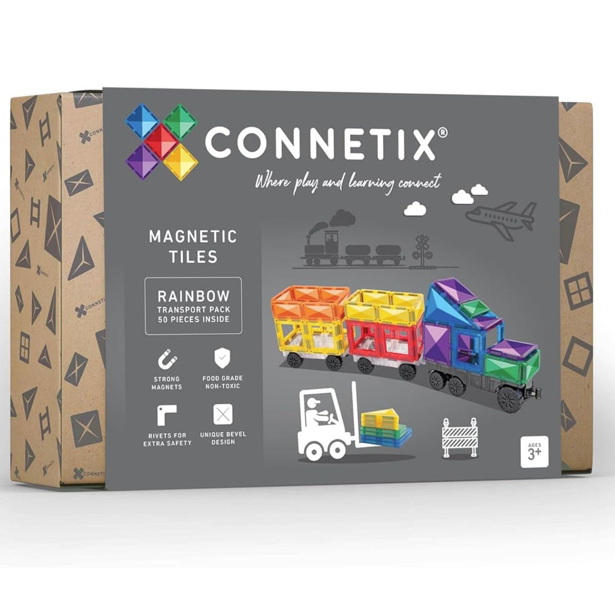 packaging for 50 pack of magnetic tiles 