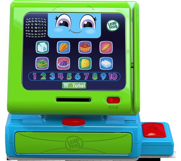 green and blue toy till on white background 