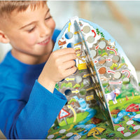 boy playing with counting mountain game 