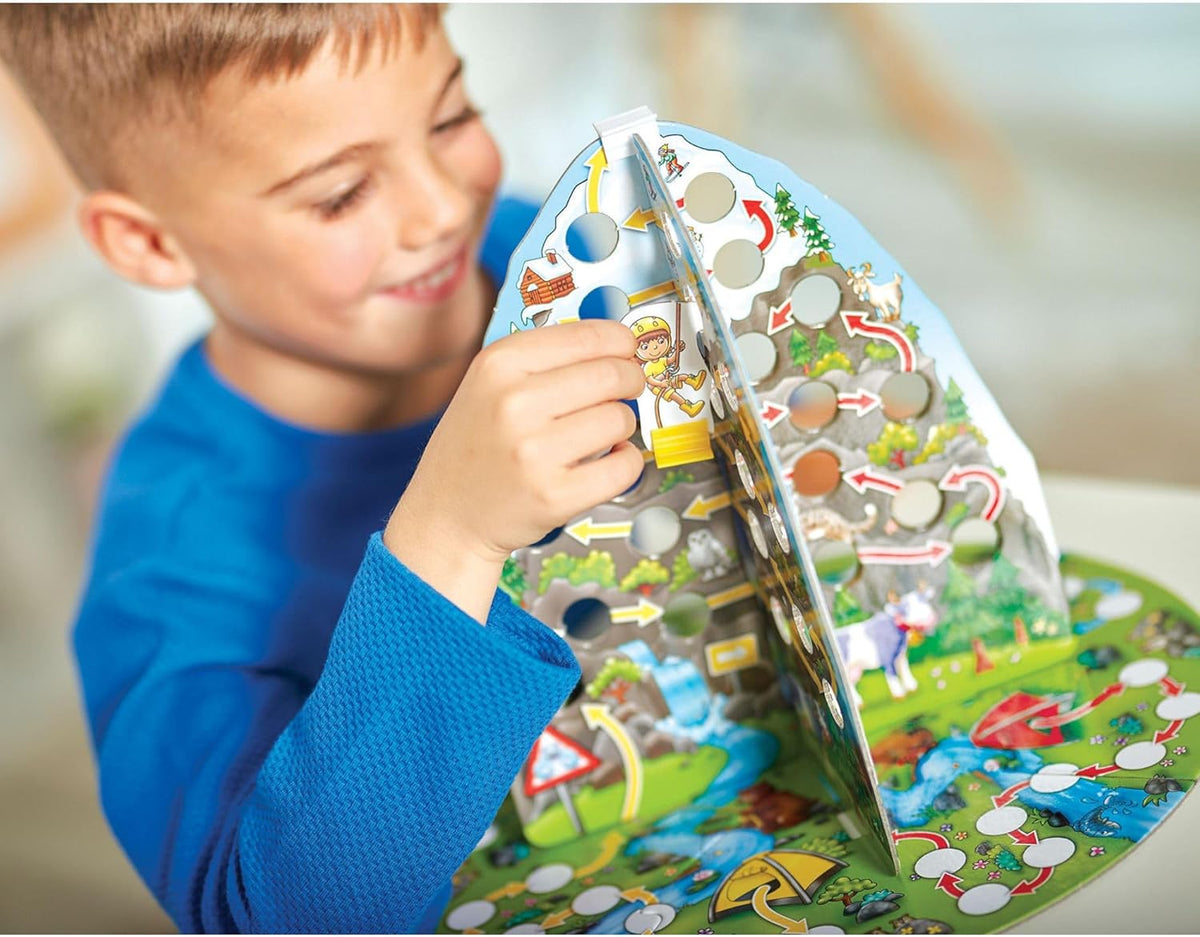 boy playing with counting mountain game 