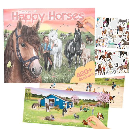 contents of create your own horses sticker book 