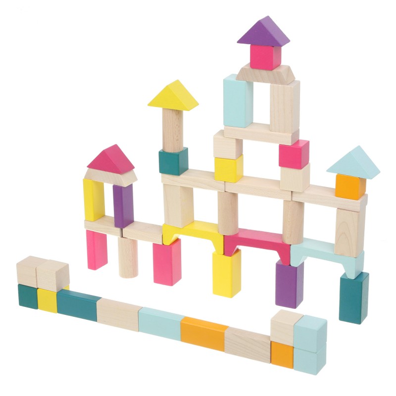 Wooden Blocks Construction 50 Piece Set