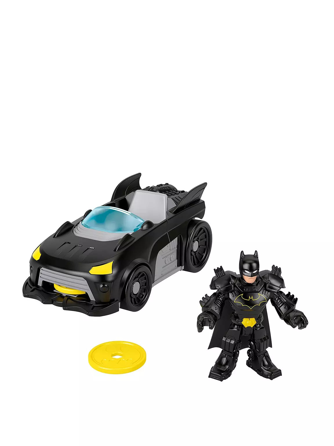 batmobile and action figure with shooting disks 