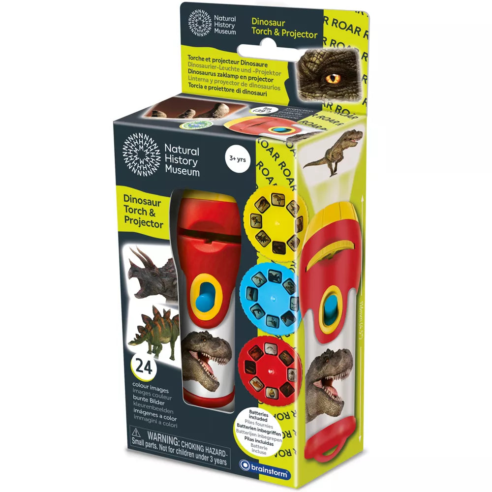 dinosaur torch and projector in packaging 