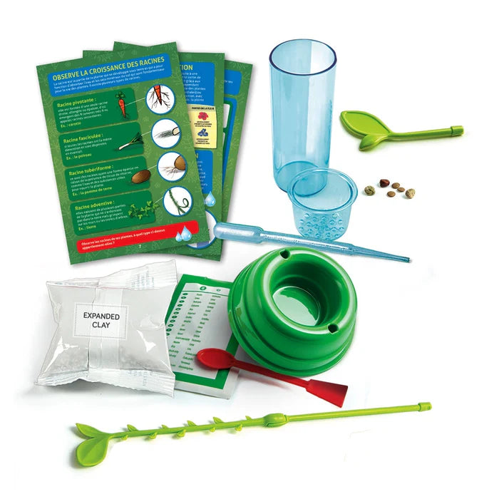 contents of hydroponics set laid out 