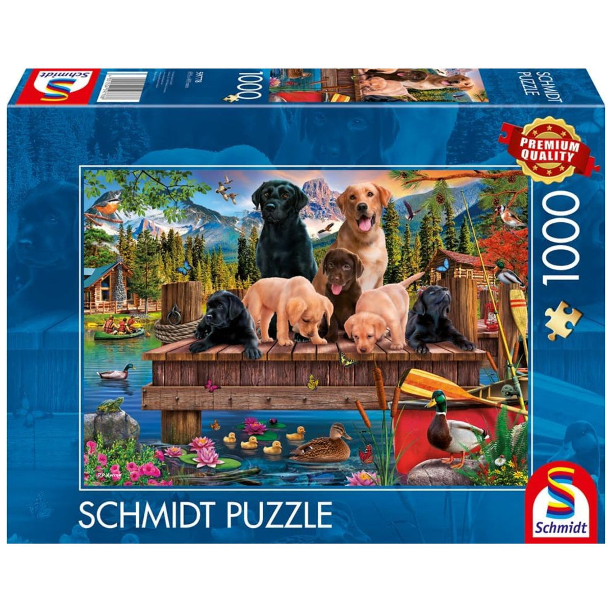 box for dog family by the lake puzzle 