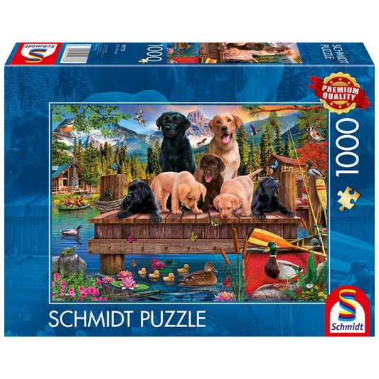 box for dog family by the lake puzzle 