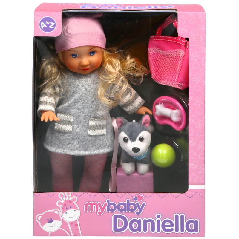 doll with dog and accessories in packaging 