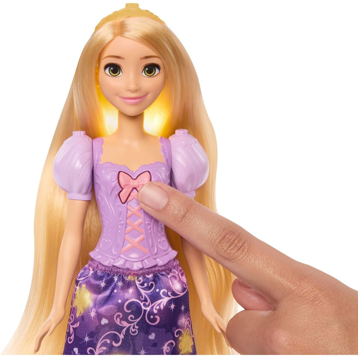 disney princess rapunzel doll with light up hair button 
