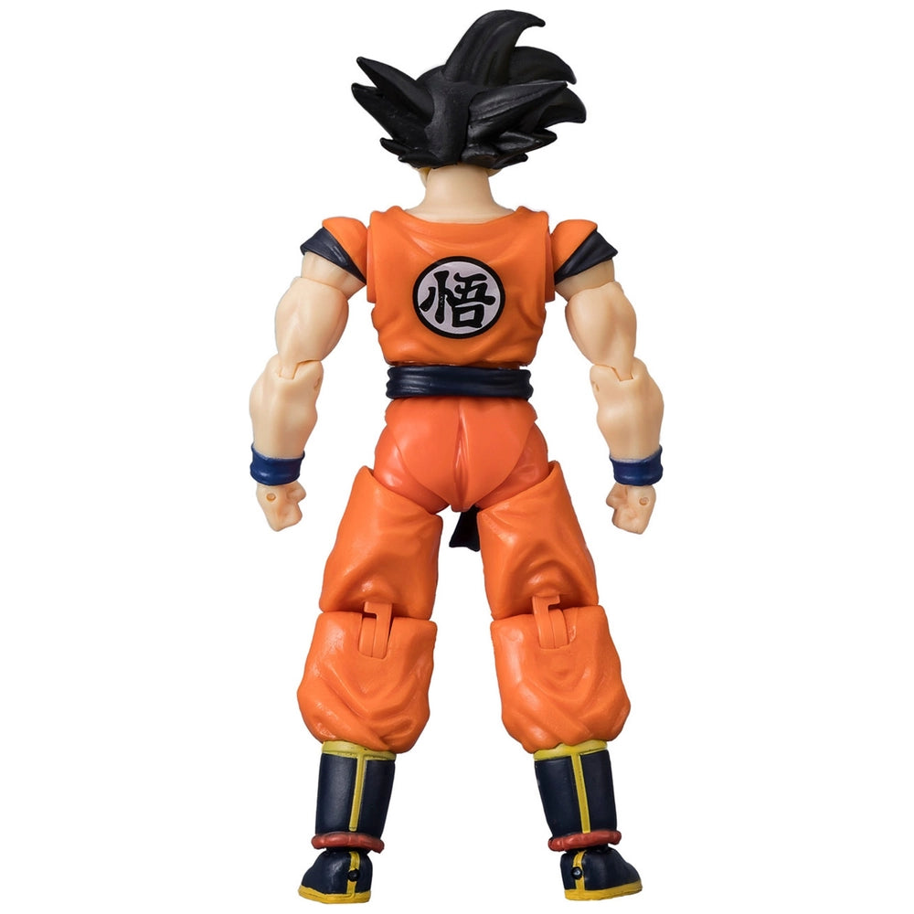 action figure in orange gi from the back 