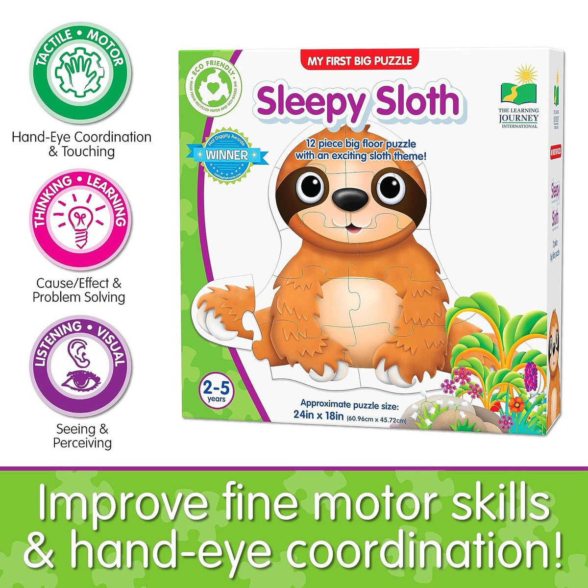 sleepy sloth floor puzzle features 