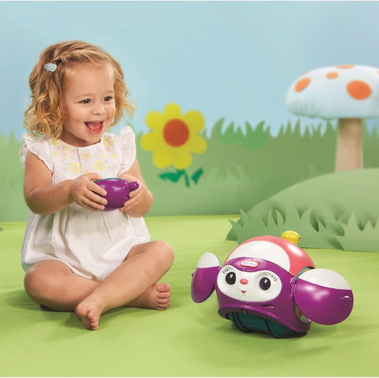 child playing with spinning rc 