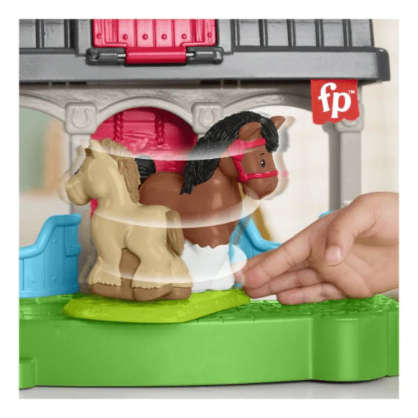 two horses on motion piece of playset 