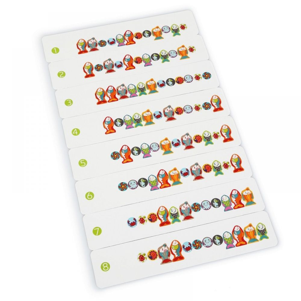 different patterns of fish lacing toy 