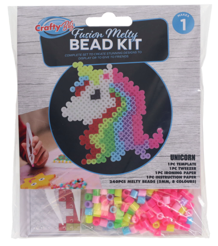 unicorn melty bead set in packaging 