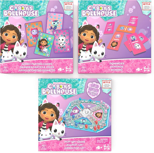 packaging of gabby's doll house 3 oack games 