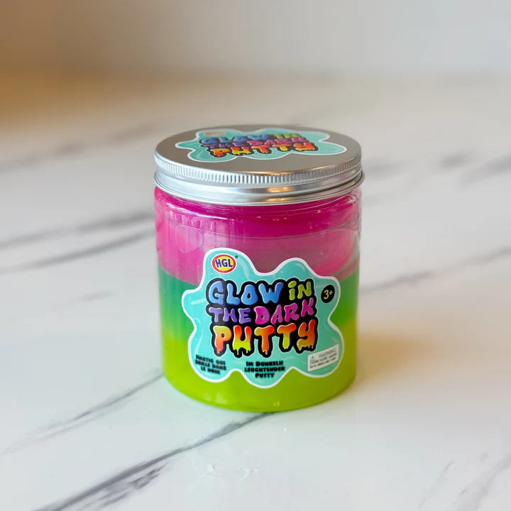 pink and green glow in the dark putty 