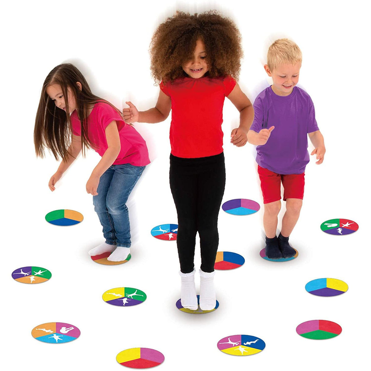 children playing hop skip and jump game 
