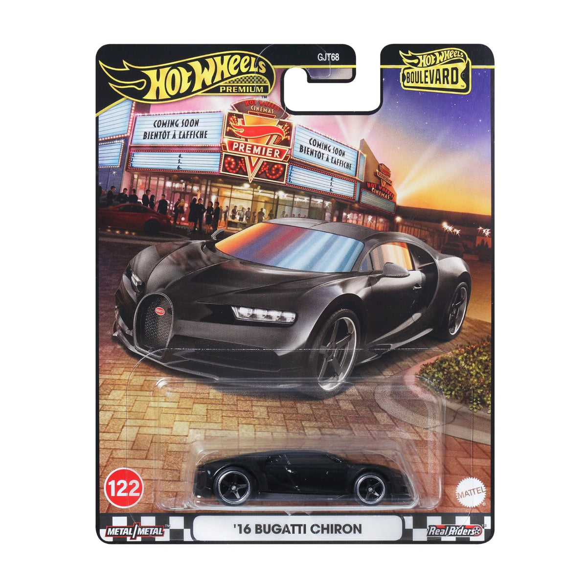 black model car in packaging 