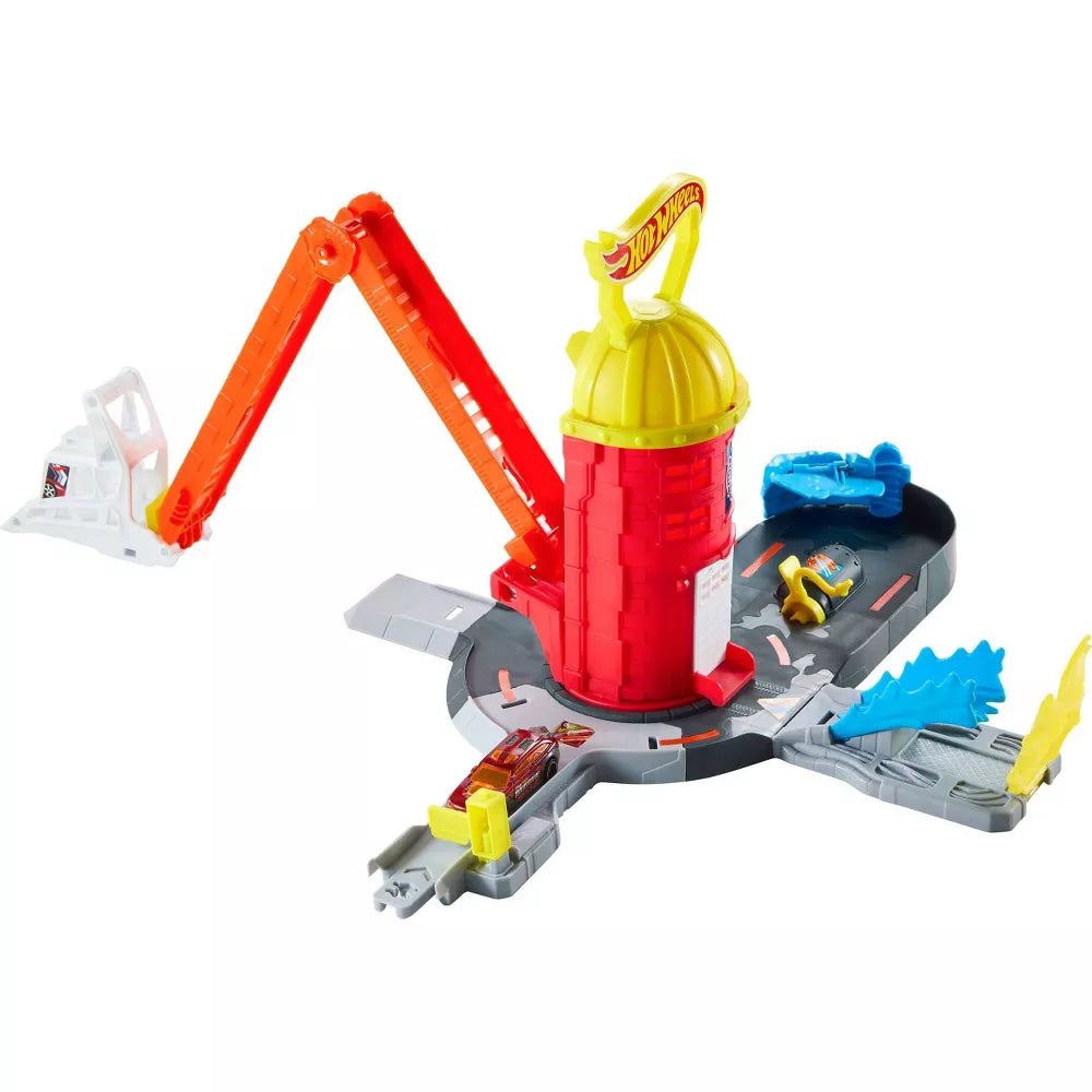 side of hot wheels super fire station 