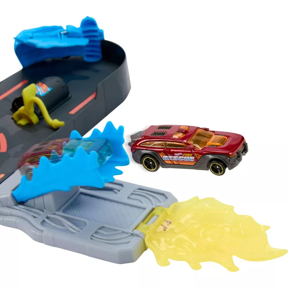 close up of hot wheels super fire station 
