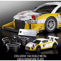 metal plate and car as part of audi building kit 