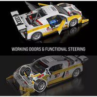 working doors and functional steering of audi building toy kit 