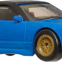 bright blue model car on white background