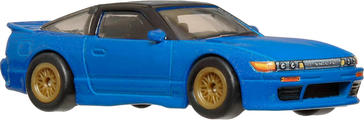 bright blue model car on white background