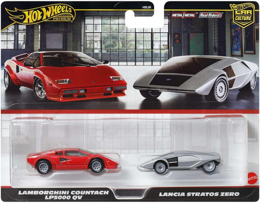 one red and one silver car in packaging 