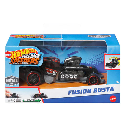 black model race-car in packaging on white background
