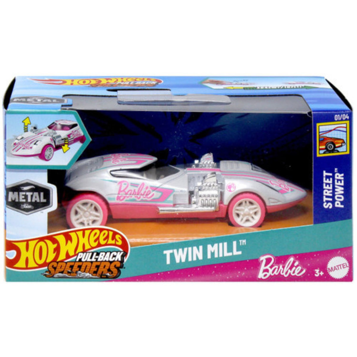 barbie model racecar in packaging 