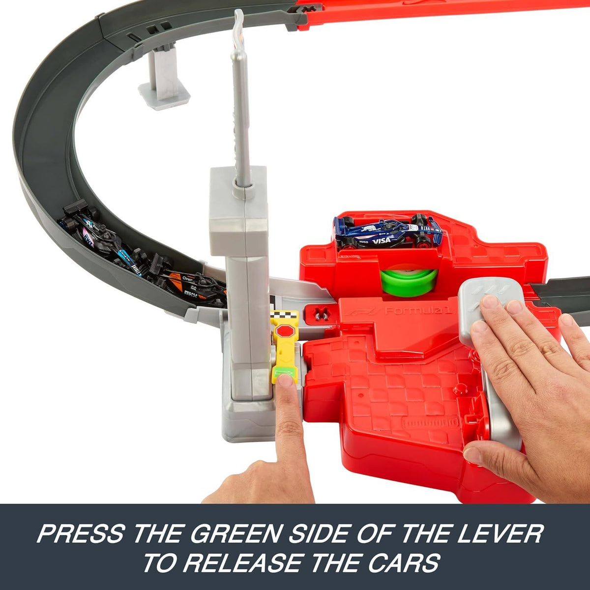 release cars of racing track set  
