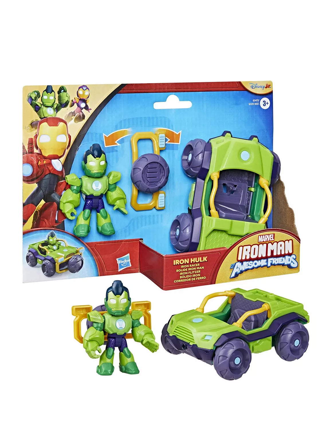iron hulk and iron car in packaging 