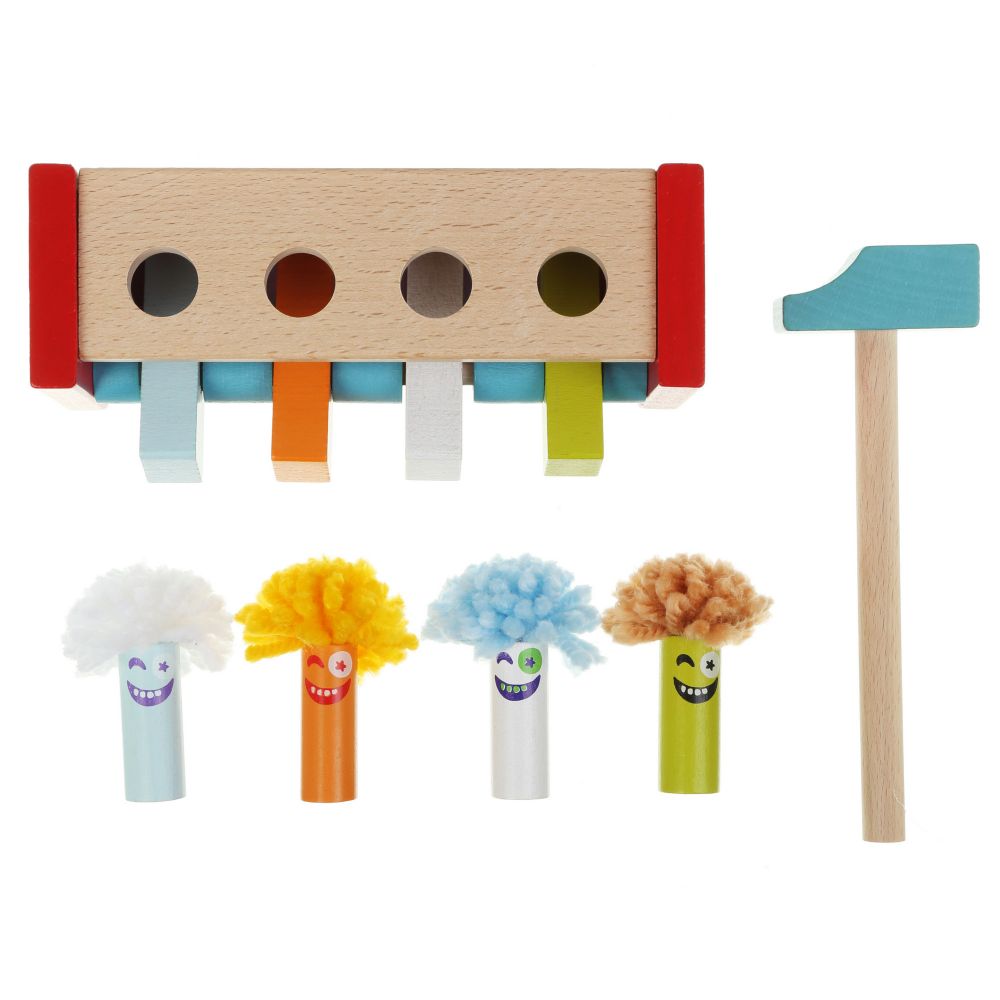contents jumping clowns wooden game 