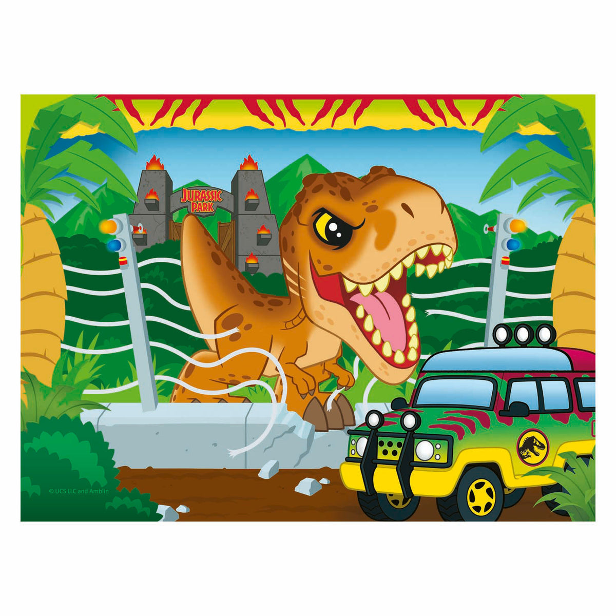 orange and green dinosaur puzzle 