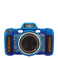 dark blue kids camera on white background 