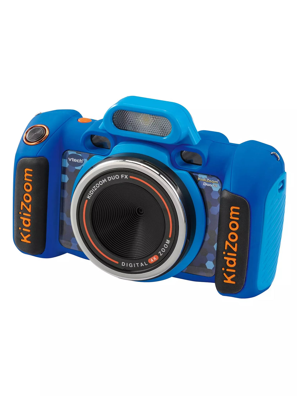 dark blue kids camera on white background 