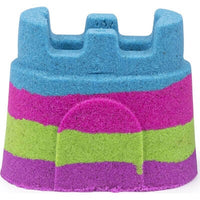 rainbow kinetic sand in sand castle shape 