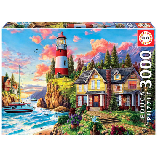 light house and cottage jigsaw puzzle 