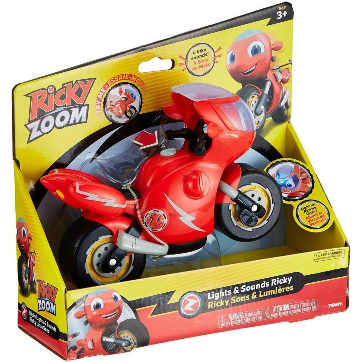 red motorbike in packaging 