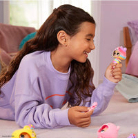 girl holding carebear doll