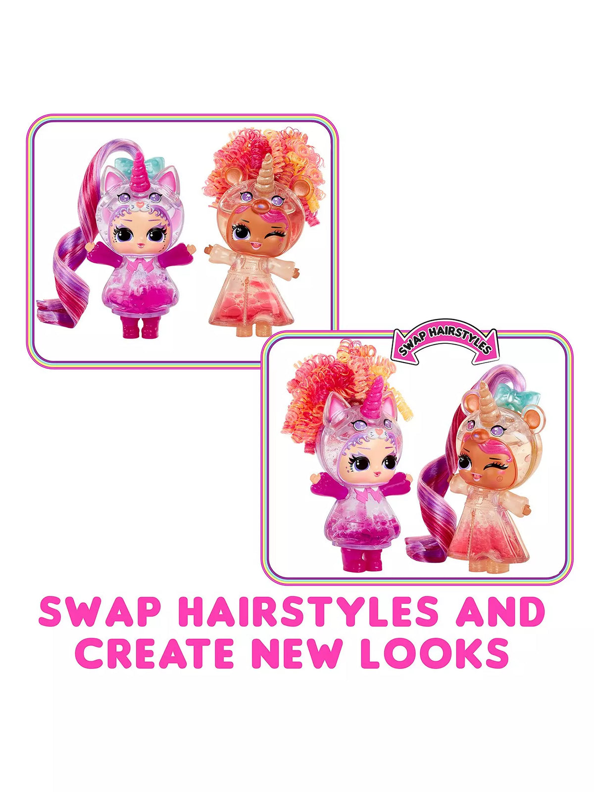 swappable hairstyles of dolls 