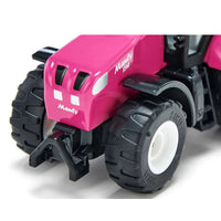 front of pink tractor 