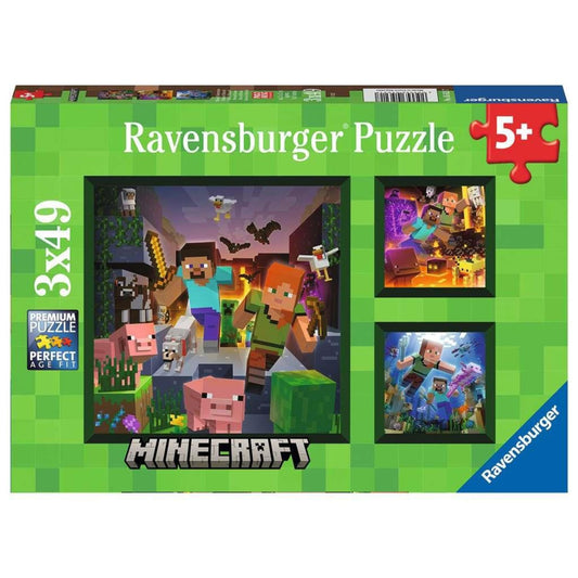minecraft 3 pack of puzzles box 