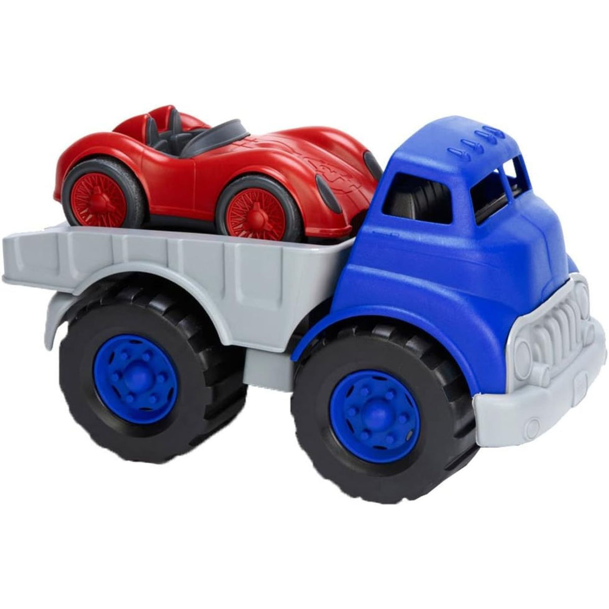 mini flatbed truck with race car toy 