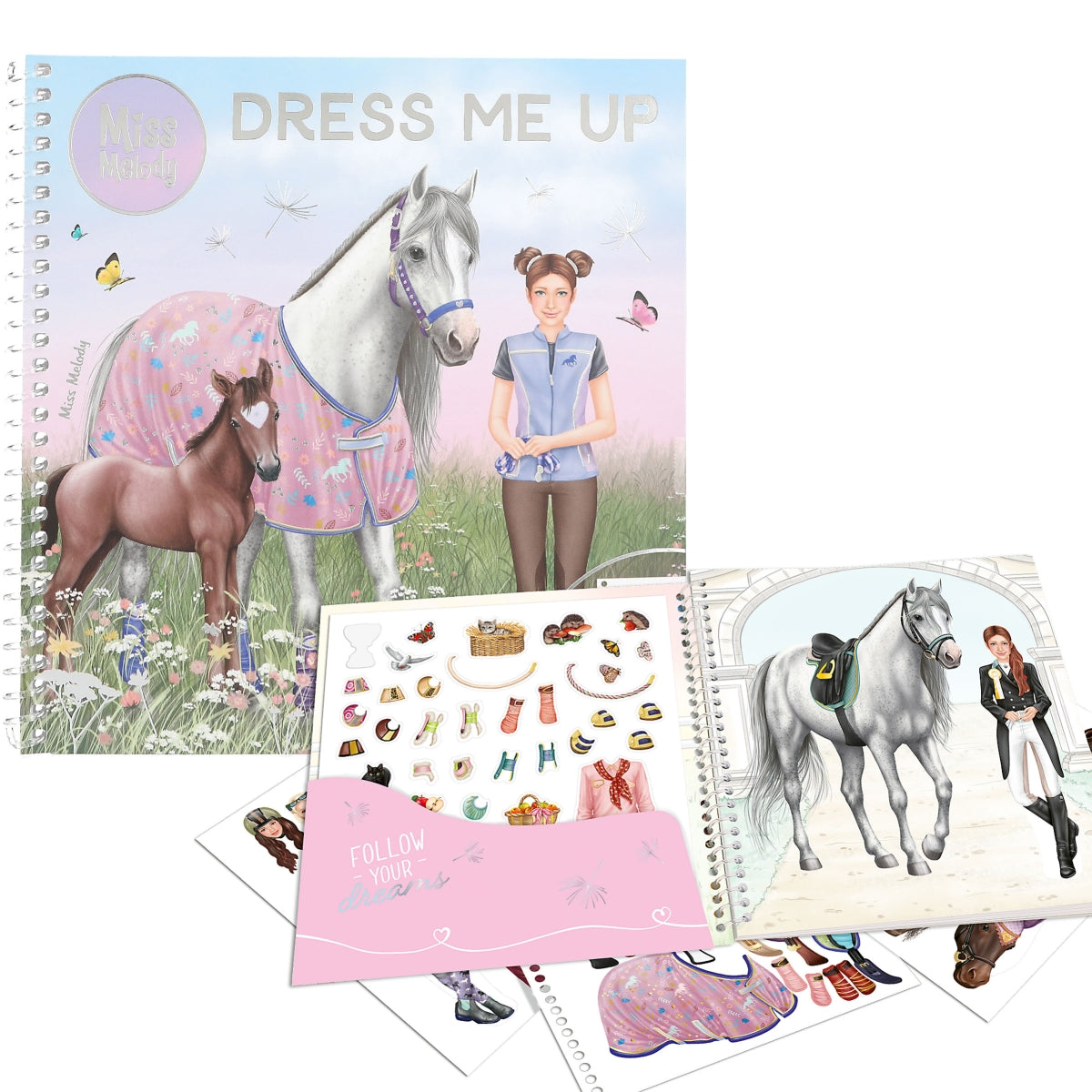 miss melody dress me up colouring book 