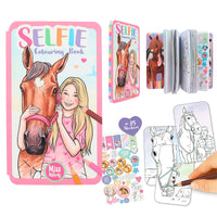 miss melody selfie colouring book with contents displayed 