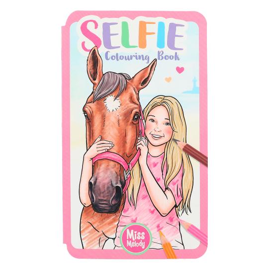 miss melody selfie colouring book 