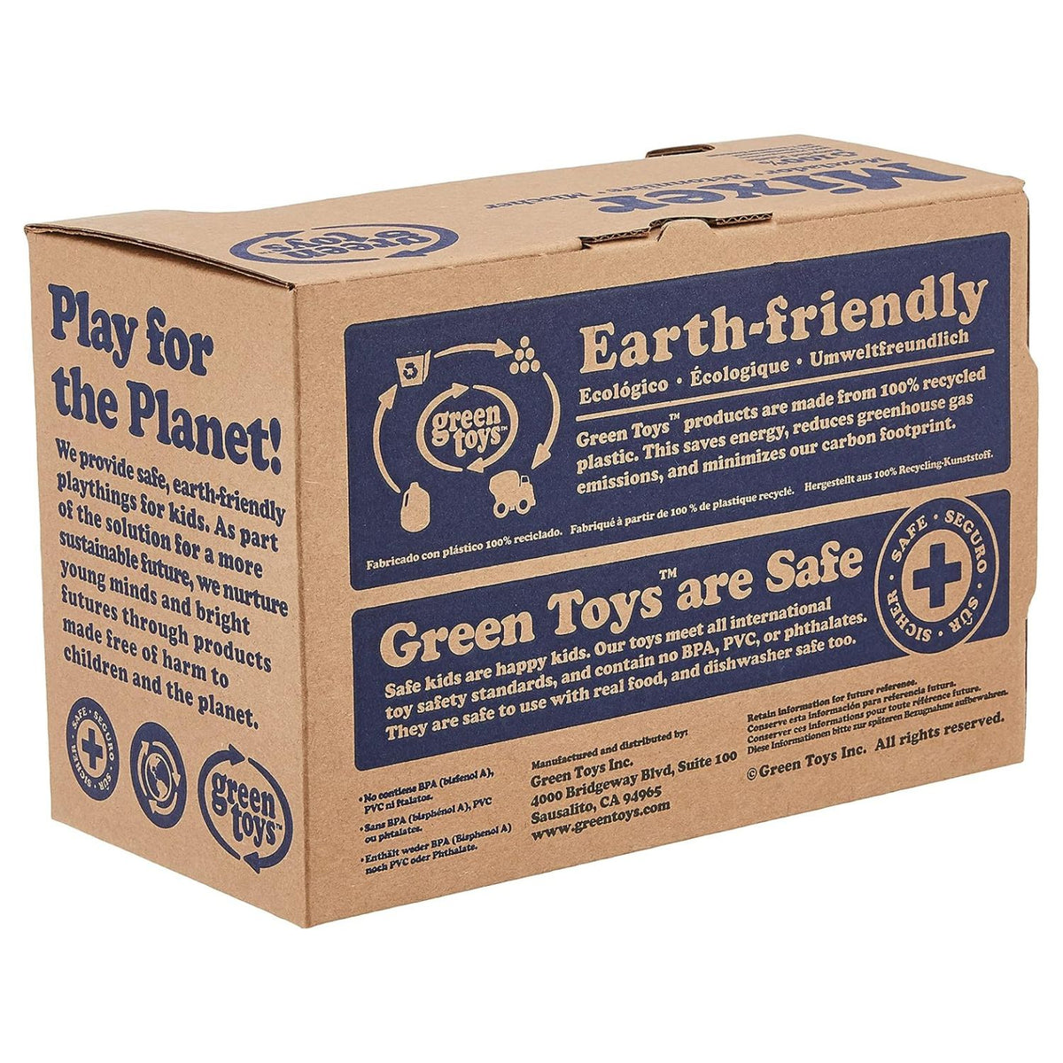 back of packaging for mixer truck toy 